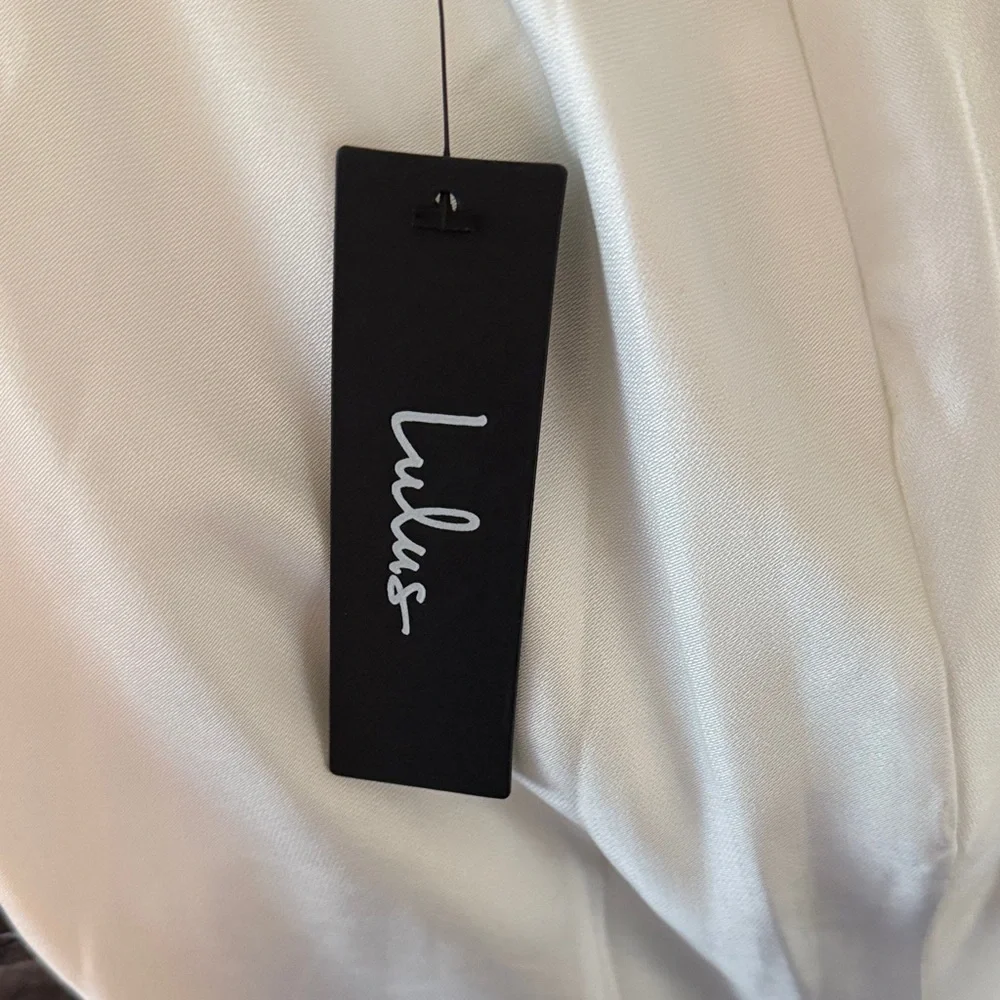 Lulus Elegant White Halter dress - Picture 2 of 5